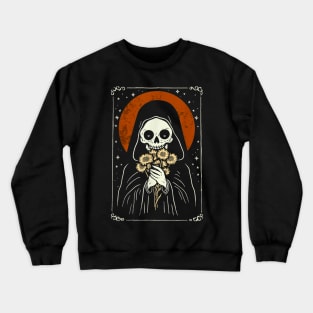 Death Brings Flowers Cute Reaper Skull And Bouquet Crewneck Sweatshirt